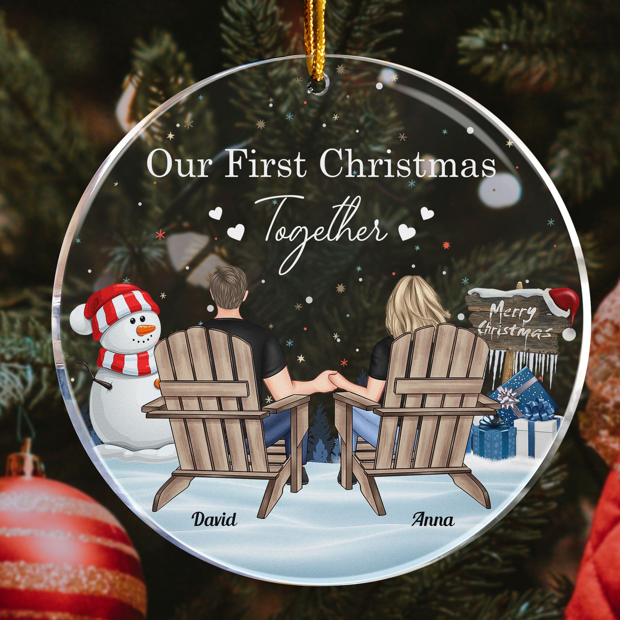 Christmas Couple Together Since - Personalized Acrylic Ornament