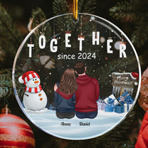 Christmas Love Together Couple - Personalized Acrylic Ornament