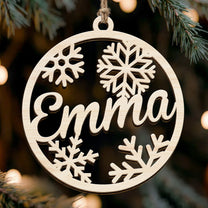 Christmas Custom Family & Pets Names - Personalized Custom Shaped Wooden Ornament