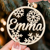 Christmas Custom Family & Pets Names - Personalized Custom Shaped Wooden Ornament