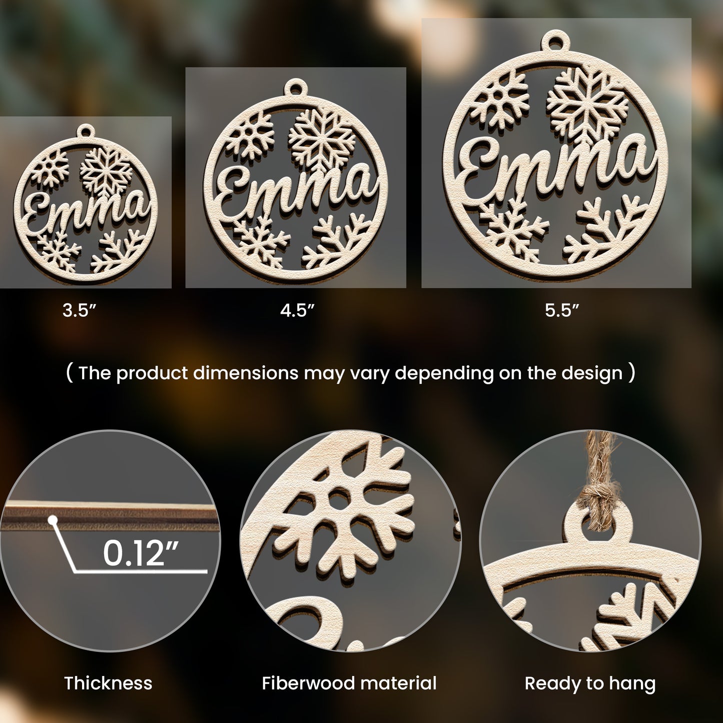 Christmas Custom Family & Pets Names - Personalized Custom Shaped Wooden Ornament