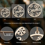 Christmas Custom Family & Pets Names - Personalized Custom Shaped Wooden Ornament