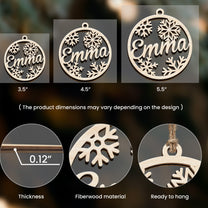 Christmas Custom Family & Pets Names - Personalized Custom Shaped Wooden Ornament