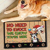 Christmas Decor No Need To Knock Funny Pet - Personalized Doormat