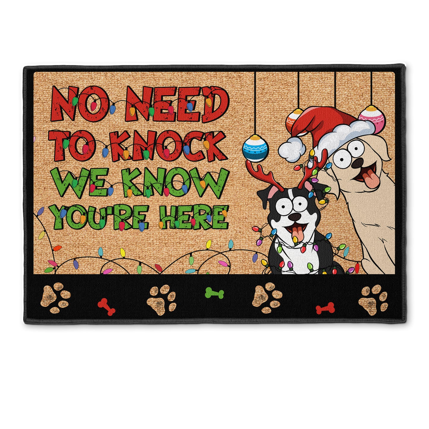 Christmas Decor No Need To Knock Funny Pet - Personalized Doormat