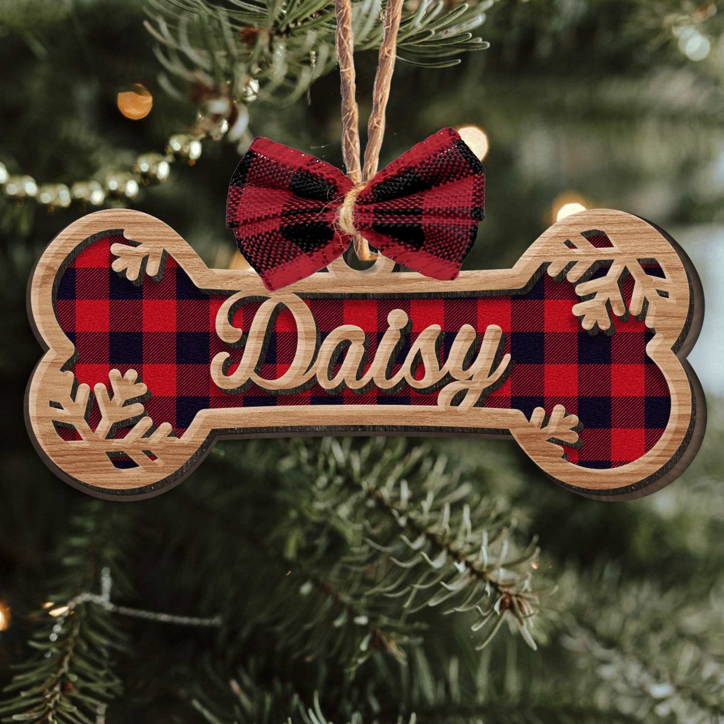 Christmas Daisies Custom Christmas Ornament, Acrylic or Wood