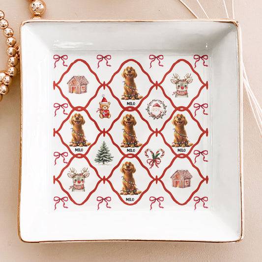 Christmas Dogs Festive 3D Pets - Personalized Jewelry Dish