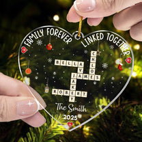 Christmas Family Heart Scrabble Custom Name - Personalized Acrylic Ornament