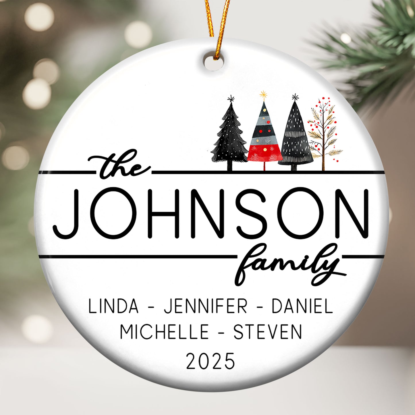 Christmas Family - Personalized Ceramic Ornament
