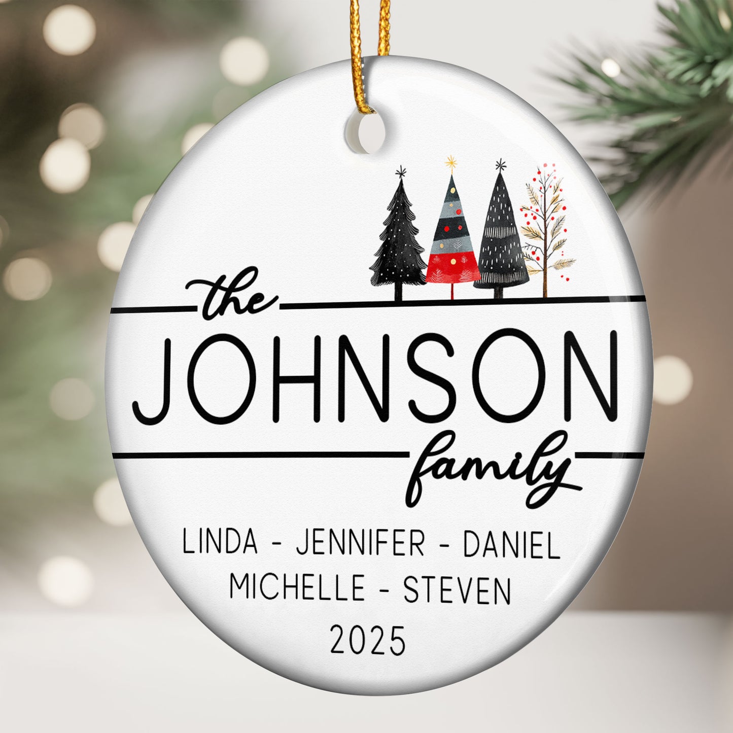 Christmas Family - Personalized Ceramic Ornament