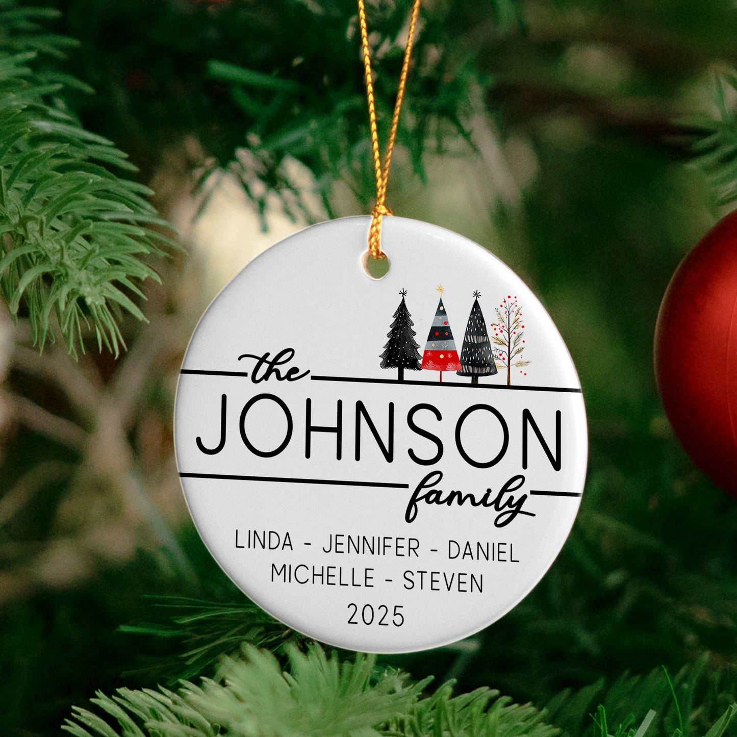 Christmas Family - Personalized Ceramic Ornament