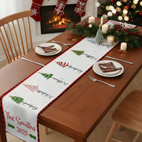 Christmas Family Tree - Personalized Table Runner