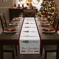 Christmas Family Tree - Personalized Table Runner