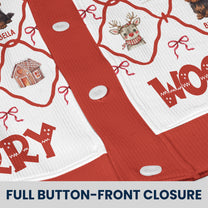 Christmas Festive Dogs Merry Woofmas Gift For Her - Personalized Crewneck Cardigan