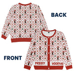 Christmas Festive Dogs Merry Woofmas Gift For Her - Personalized Crewneck Cardigan