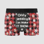 Christmas Funny Husband Boyfriend Make It Snow - Personalized Photo Men's Boxer Briefs