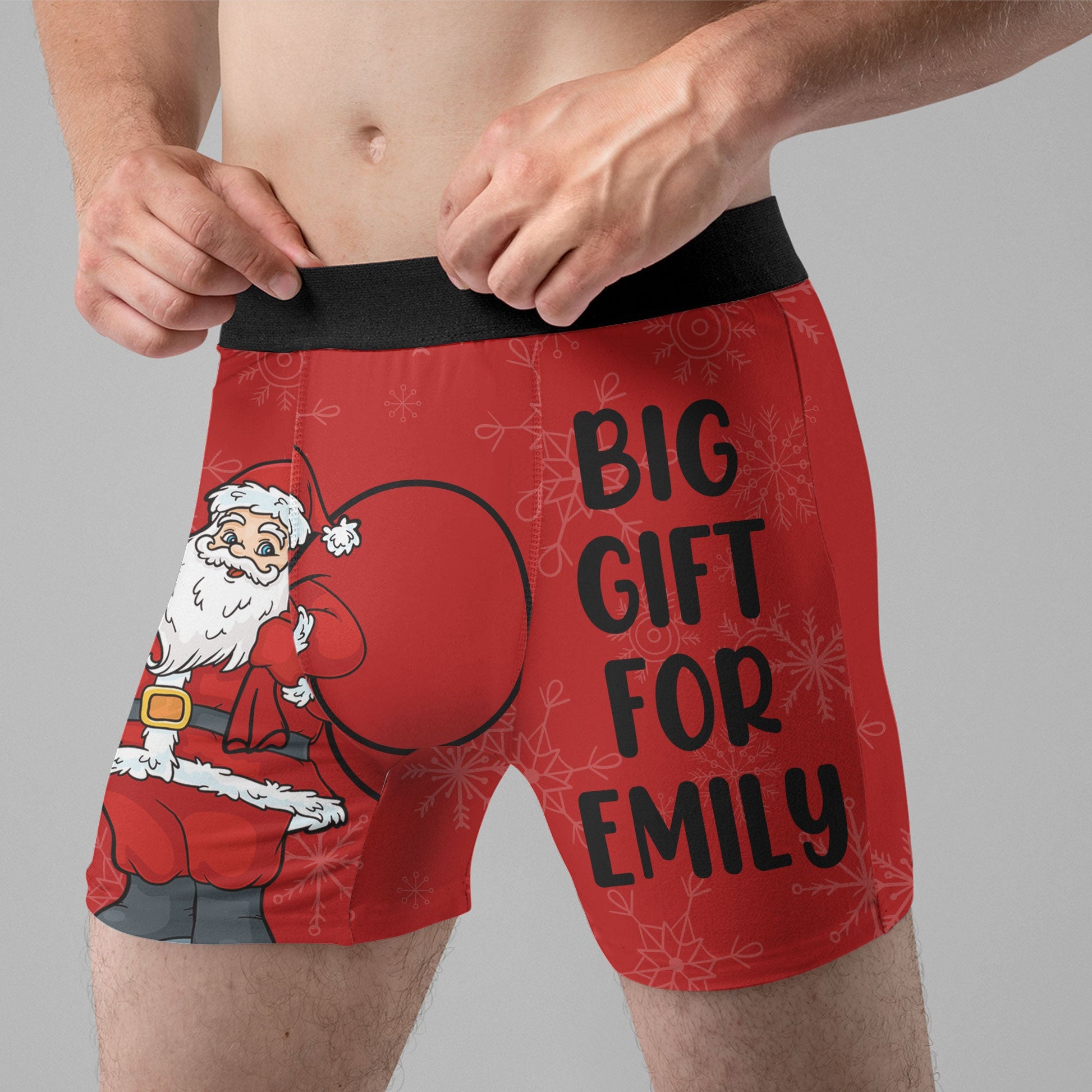 Frankly Funny Christmas Mens Funny Briefs Boxer Shorts - Kiss Me