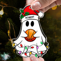 Christmas Ghost Basketball Version - Personalized Acrylic Ornament