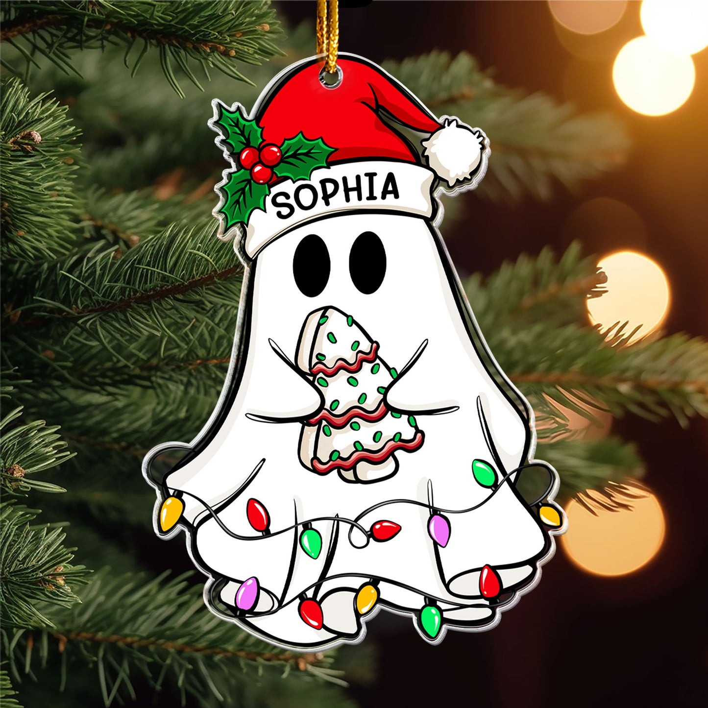 Christmas Ghost Family - Personalized Acrylic Ornament