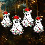 Christmas Ghost Hockey Version - Personalized Acrylic Ornament, Halloween Ornament