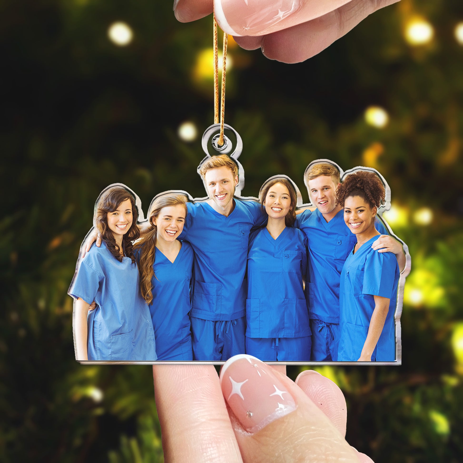 Christmas Gift For Nurse Besties - Personalized Acrylic Photo Ornament