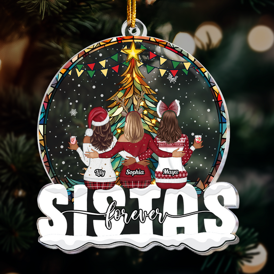 Christmas Gift For Sistas Forever - Personalized Acrylic Ornament