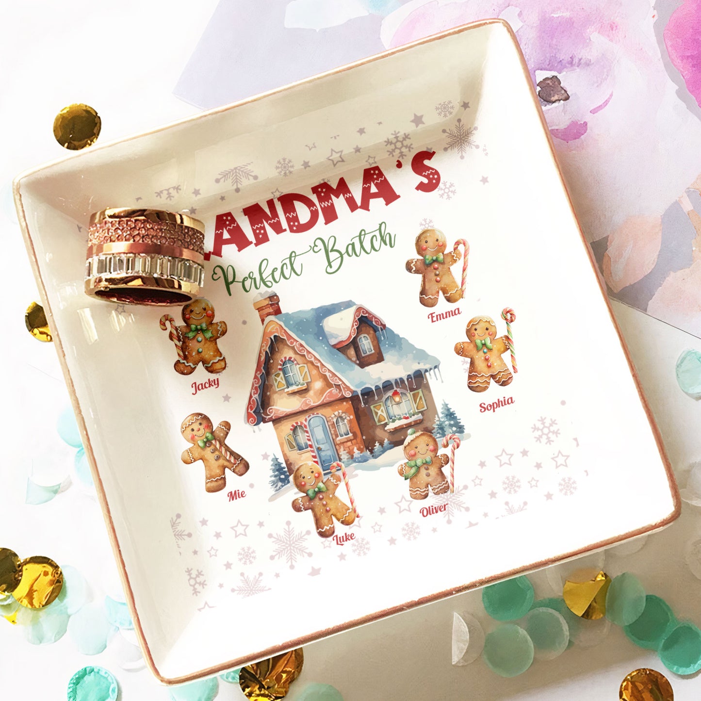 Christmas Gift Grandma's Perfect Batch - Personalized Jewelry Dish