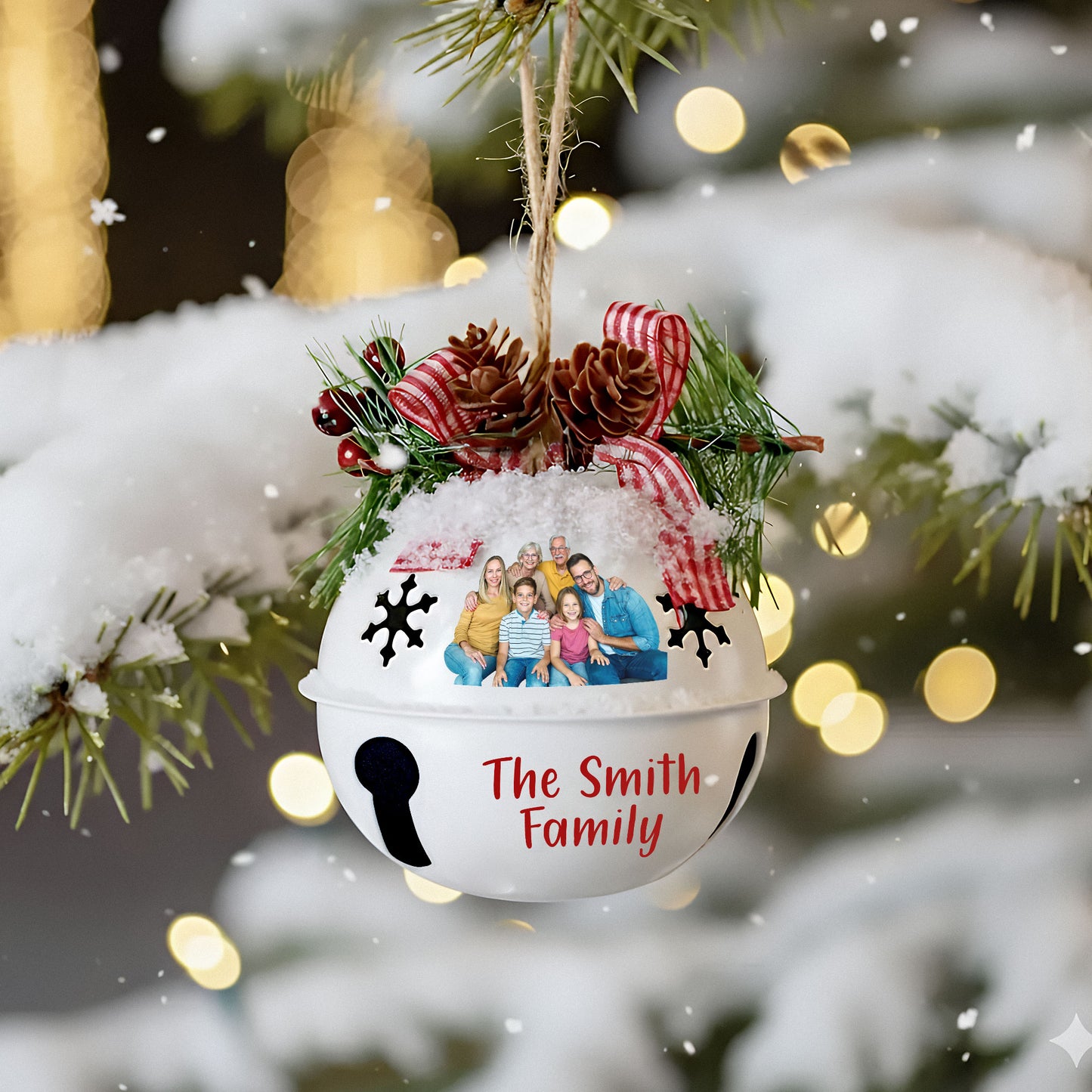 Christmas Gift - Personalized Jingle Bell Photo Ornament
