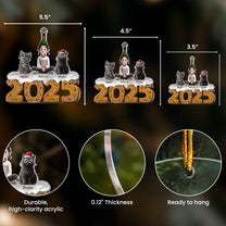 Christmas Gingerbread Girl And Her Cats - Personalized Acrylic Ornament