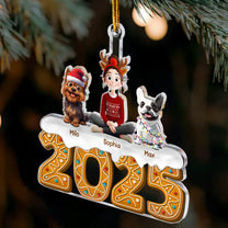 Christmas Gingerbread Girl And Her Dogs - Personalized Acrylic Ornament