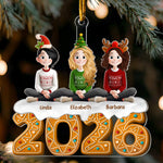 Christmas Gingerbread Grandma & Her Grandkids - Personalized Acrylic Ornament
