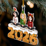 Christmas Gingerbread Grandma & Her Grandkids - Personalized Acrylic Ornament