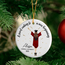 Christmas Graduation Sweet Ending To New Beginning - Personalized Ceramic Ornament