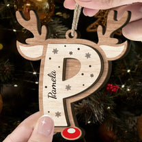Christmas Letter Reindeer - Personalized Wooden Ornament