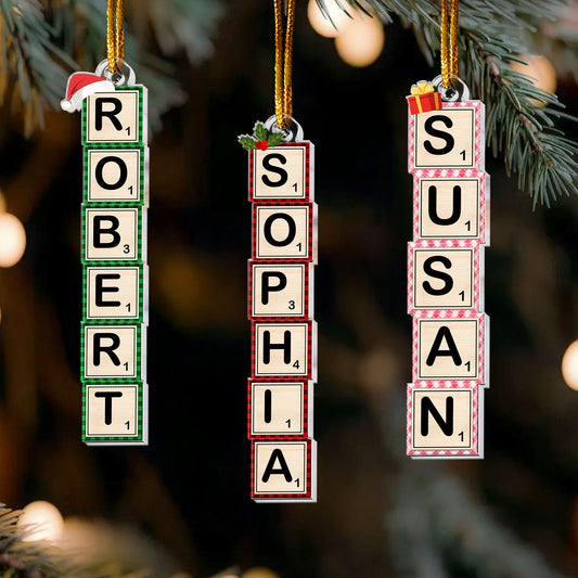 Christmas Letter With Name For Family - Personalized Acrylic Ornament
