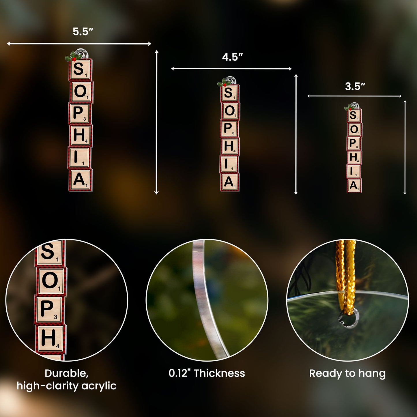 Christmas Letter With Name For Family - Personalized Acrylic Ornament