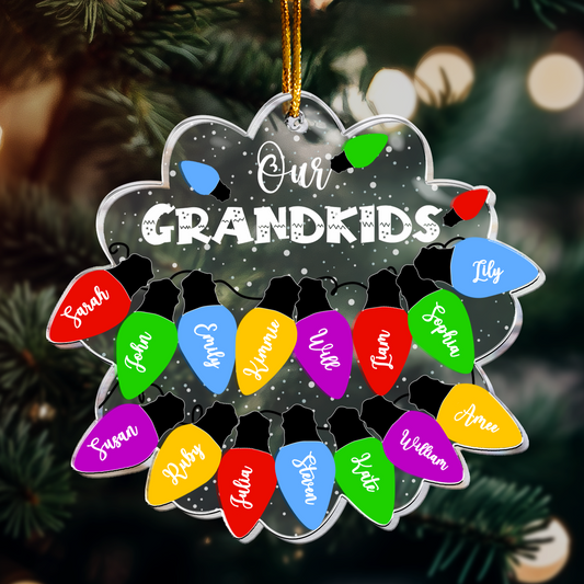 Christmas Light Custom With Names For Grandma, Family, Friends - Personalized Acrylic Ornament