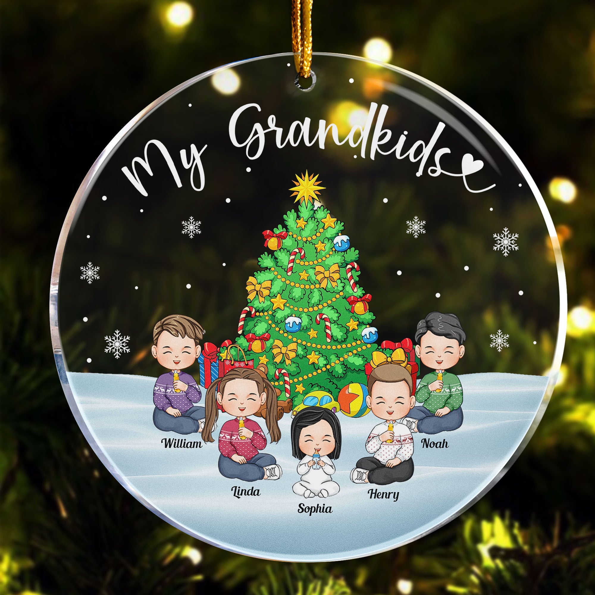 Christmas My Grandkids - Personalized Acrylic Ornament