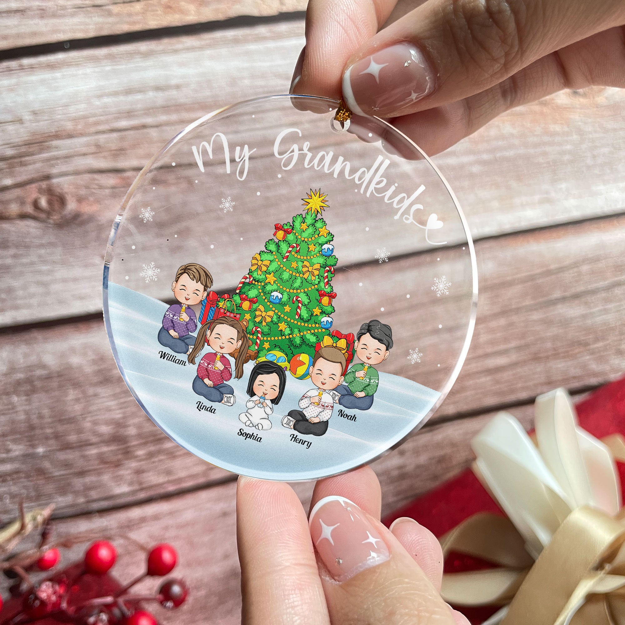 Christmas My Grandkids - Personalized Acrylic Ornament