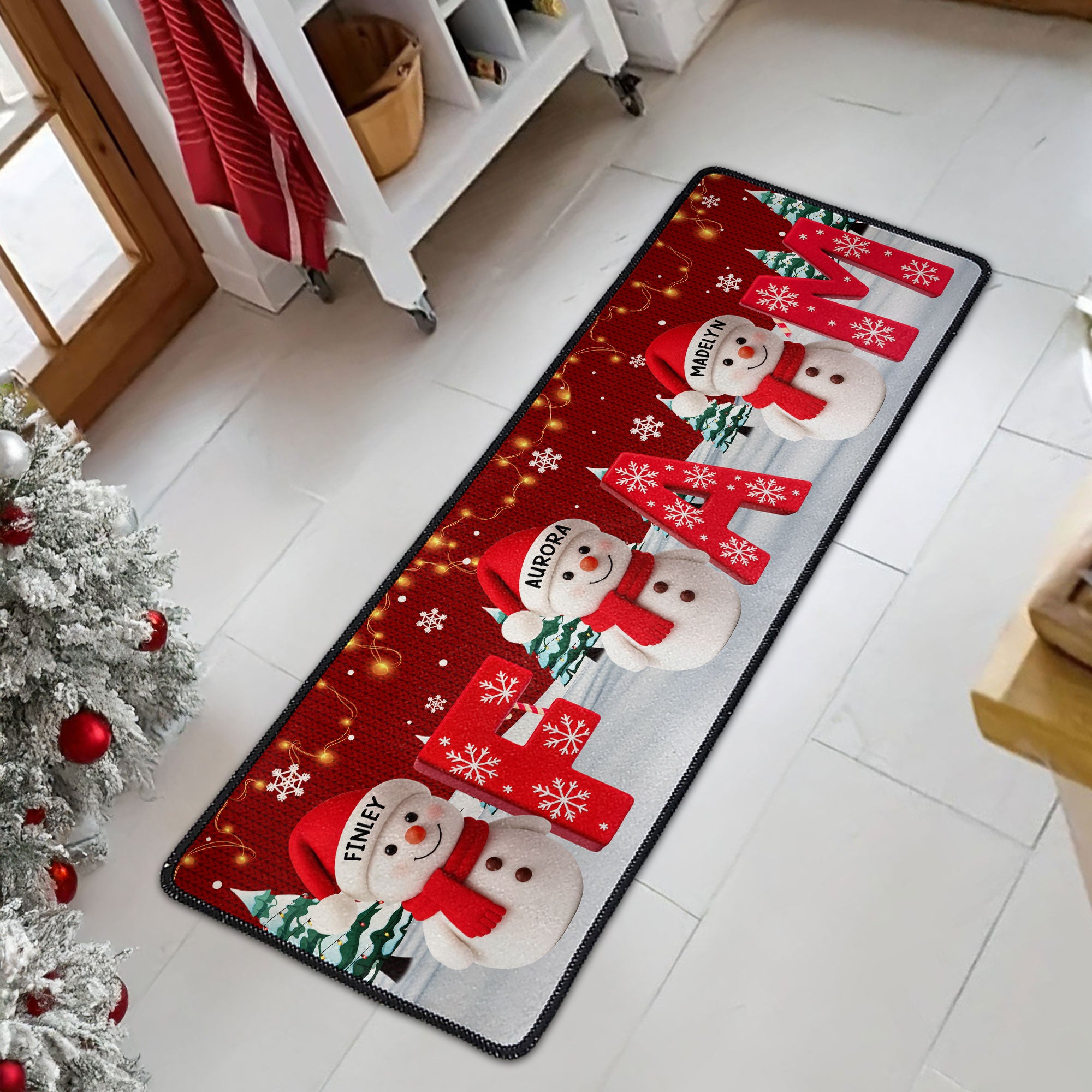 Christmas Name Initial - Personalized Runner Rug – Macorner