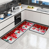 Christmas Name Initial - Personalized Runner Rug