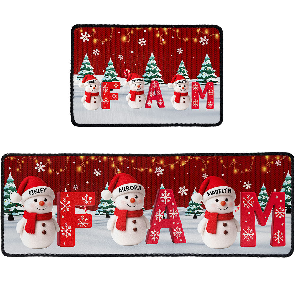 Christmas Name Initial - Personalized Runner Rug