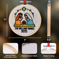 Christmas Nativity Scene - Holy Family - Personalized Embroidered Ornament