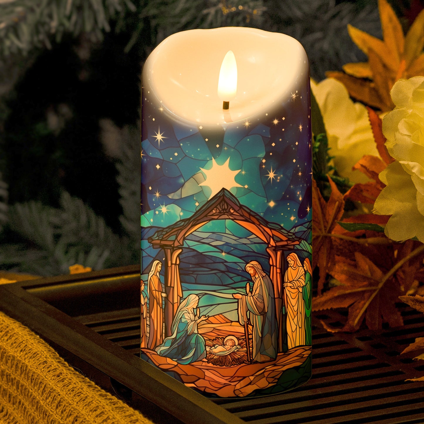 Christmas Nativity Scene - LED Candle