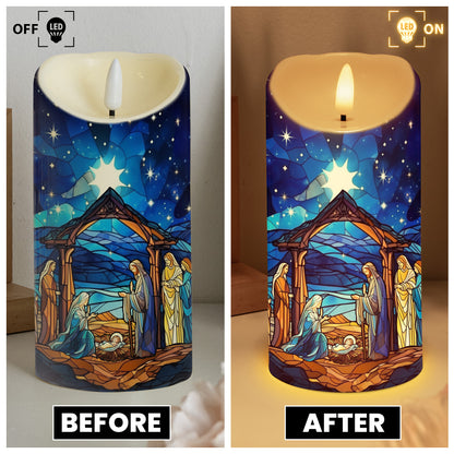 Christmas Nativity Scene - LED Candle