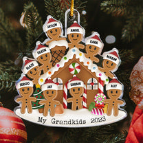 Christmas Ornament Gingerbread My Grandkids 2023 - Personalized Acrylic Ornament