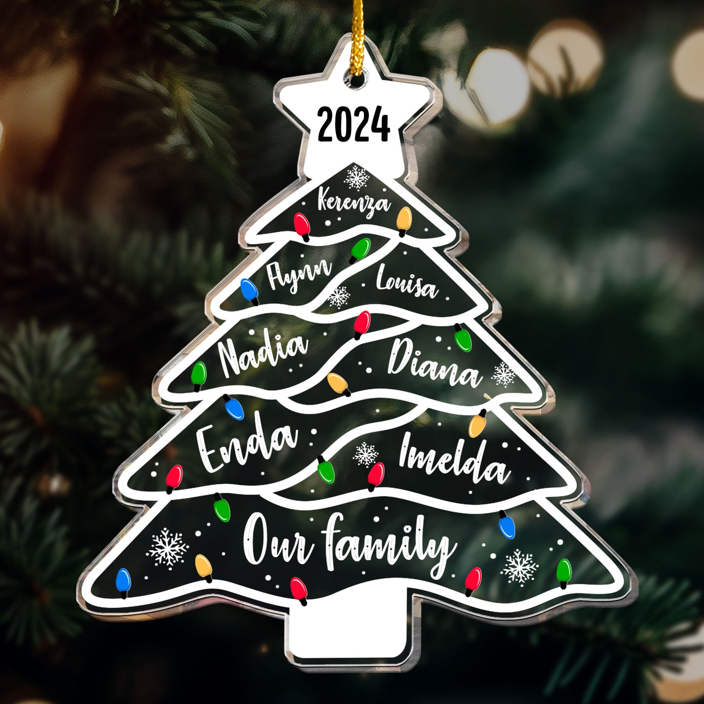 Christmas Ornament Our Family Christmas - Personalized Acrylic Ornament