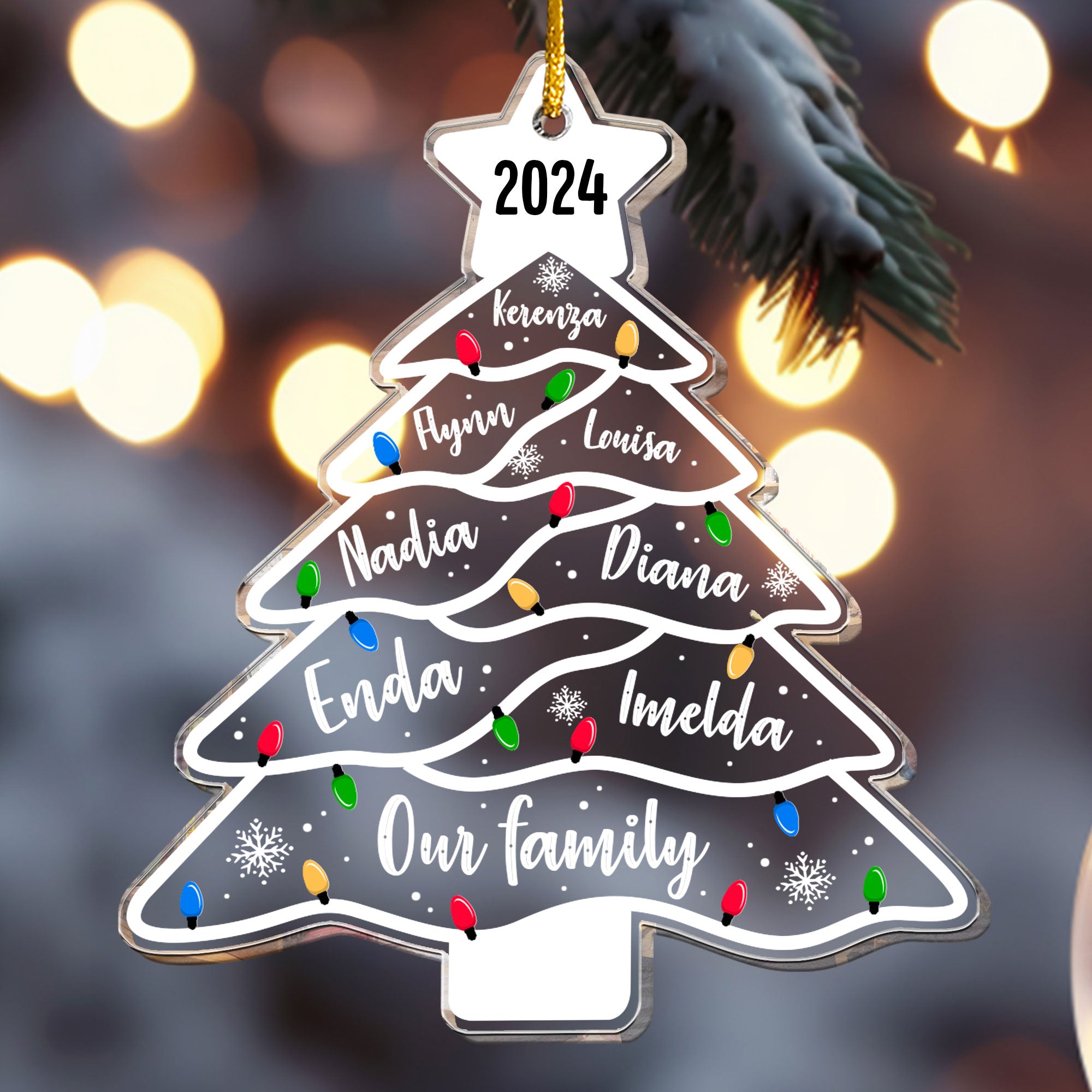 Christmas Ornament Our Family Christmas - Personalized Acrylic Ornamen ...