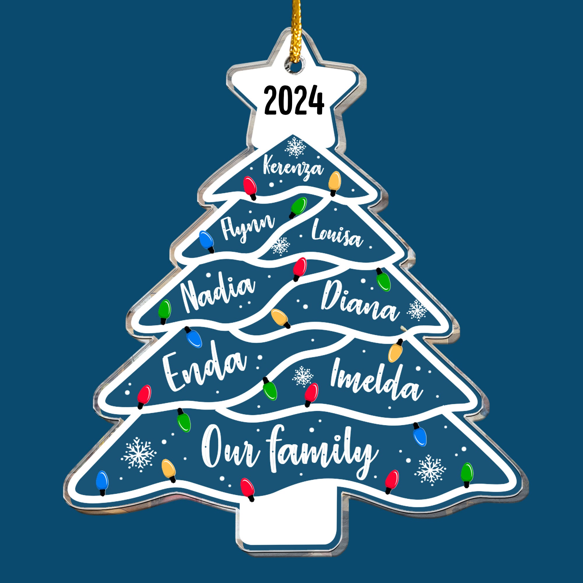 Christmas Ornament Our Family Christmas - Personalized Acrylic Ornament