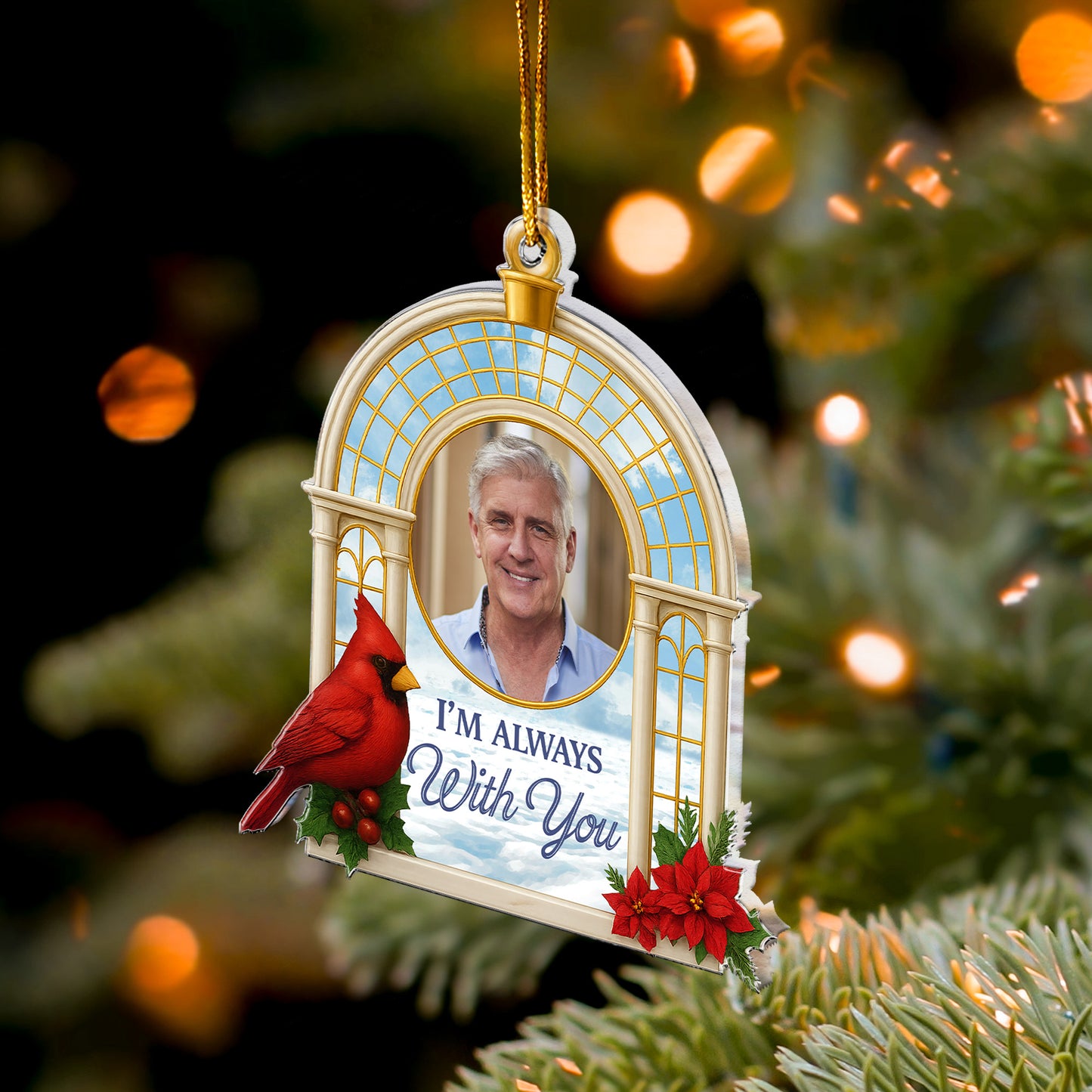 Christmas Ornament Sympathy Gift I'm Always With You - Personalized Acrylic Photo Ornament